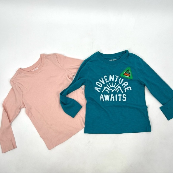 OLD NAVY Pair of Long Sleeve Crewneck Casual T-Shirts Size 5T - Picture 1 of 12